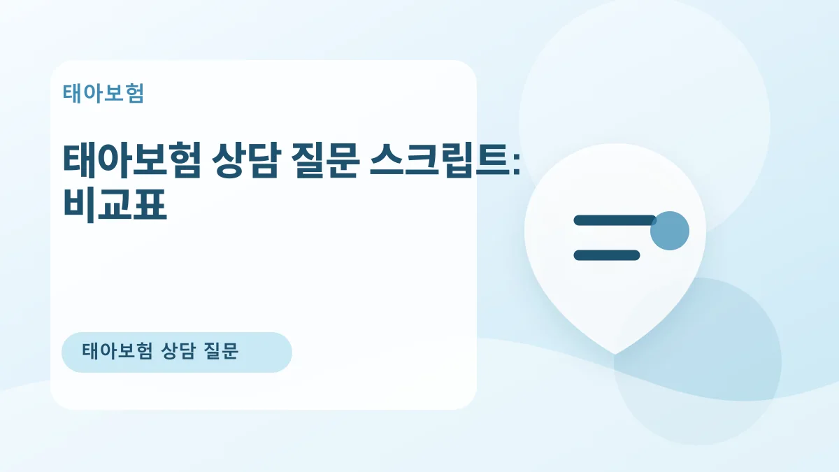 태아보험 상담 질문 스크립트: 비교표 대표 이미지
