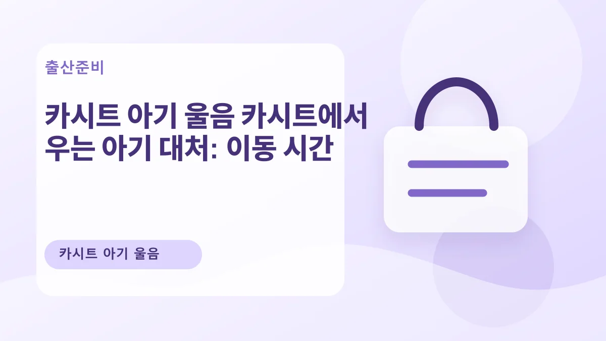 카시트 아기 울음 카시트에서 우는 아기 대처: 이동 시간 대표 이미지