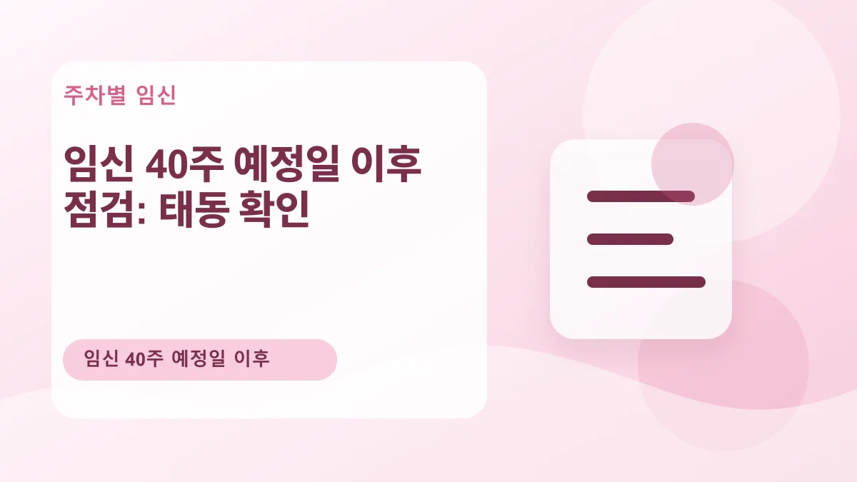 임신 40주 예정일 이후 점검: 태동 확인 대표 이미지