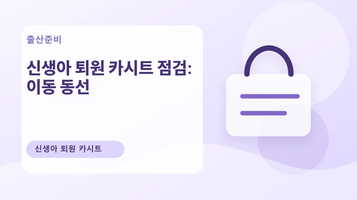신생아 퇴원 카시트 점검: 이동 동선 대표 이미지