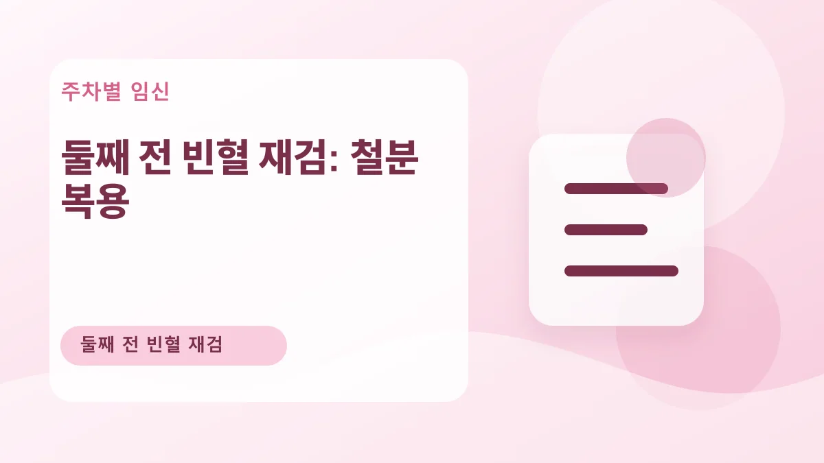 둘째 전 빈혈 재검: 철분 복용 대표 이미지