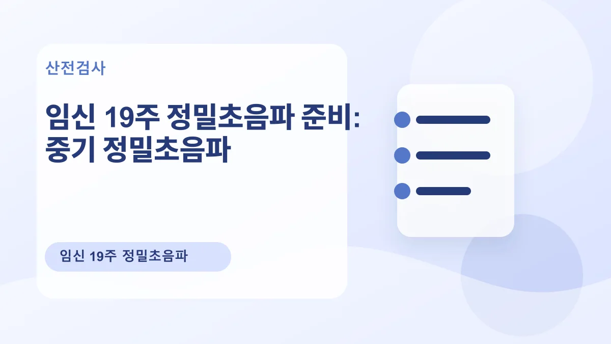 임신 19주 정밀초음파 준비: 중기 정밀초음파 대표 이미지