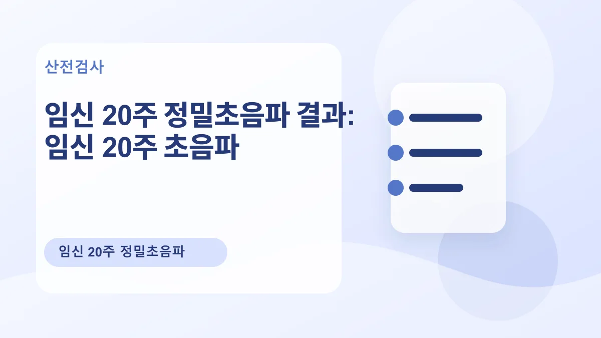 임신 20주 정밀초음파 결과: 임신 20주 초음파 대표 이미지