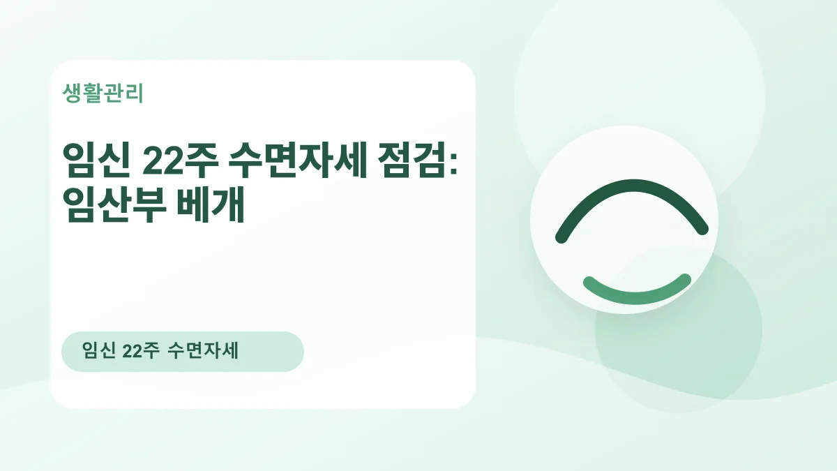 임신 22주 수면자세 점검: 임산부 베개 대표 이미지