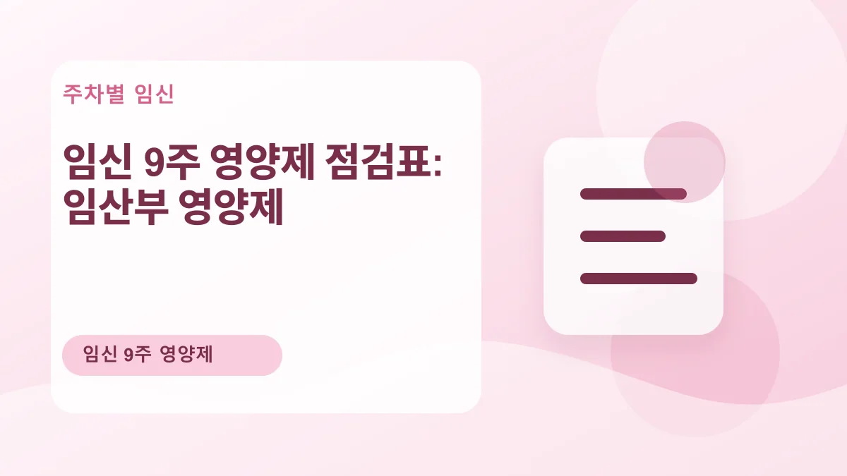 임신 9주 영양제 점검표: 임산부 영양제 대표 이미지