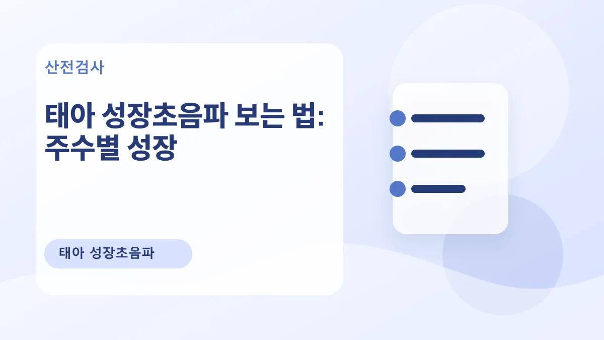 태아 성장초음파 보는 법: 주수별 성장 대표 이미지